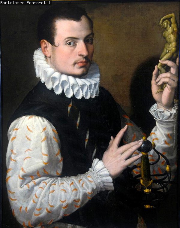 Portrait of a Young Man Holding a Statuette. Painting from the Hatton Gallery